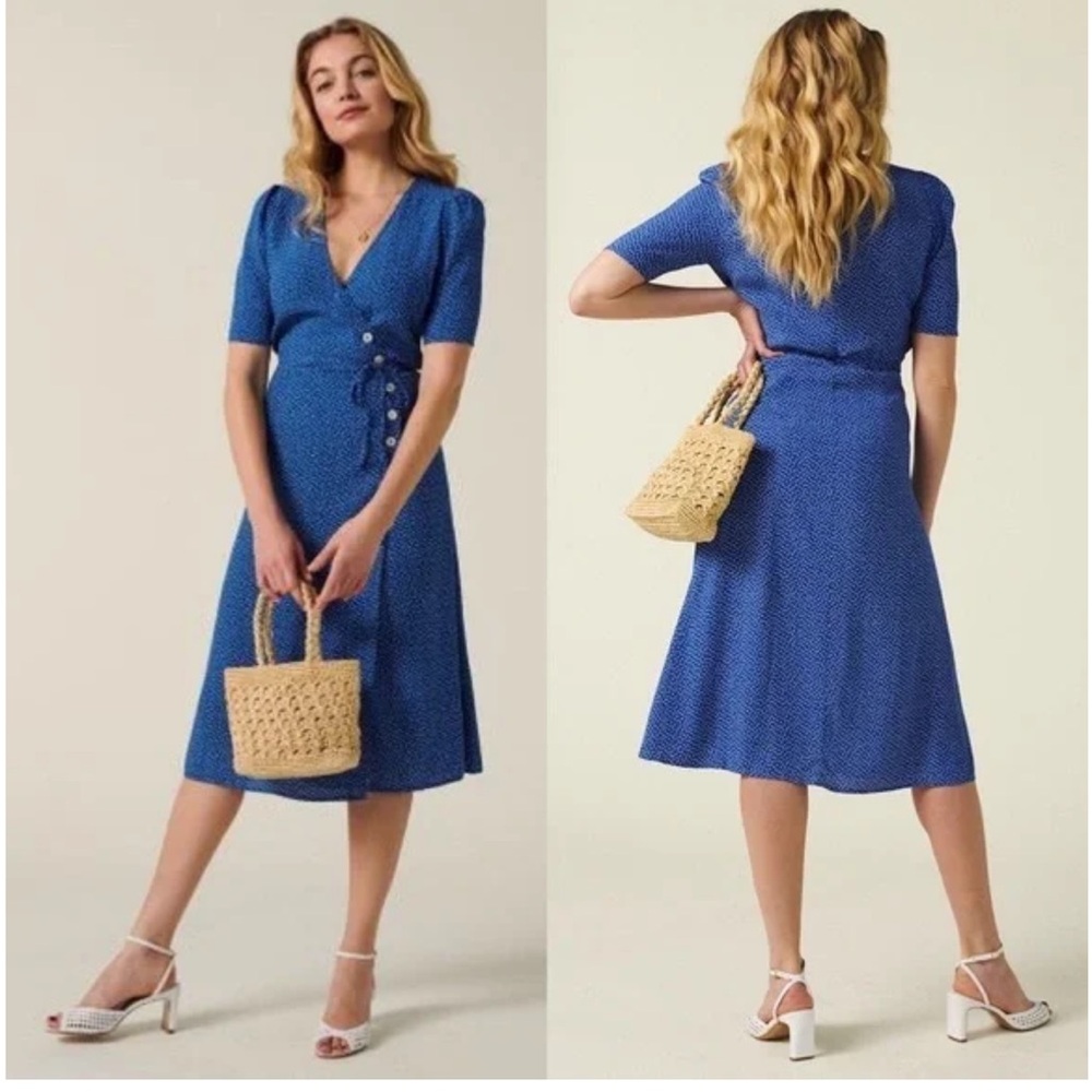 Rouje Paris Gabin Blue Wrap Dress